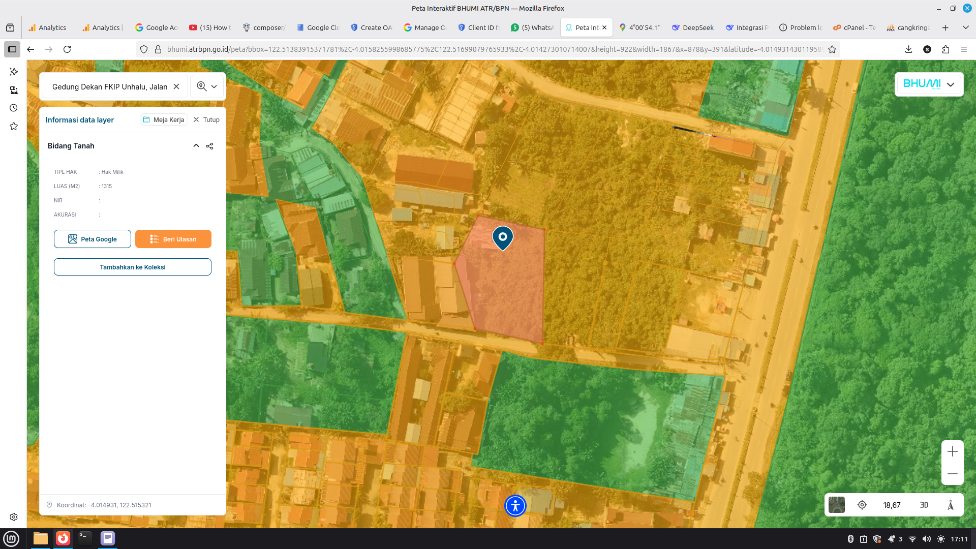 Tanah Strategis Depan Kampus UHO
